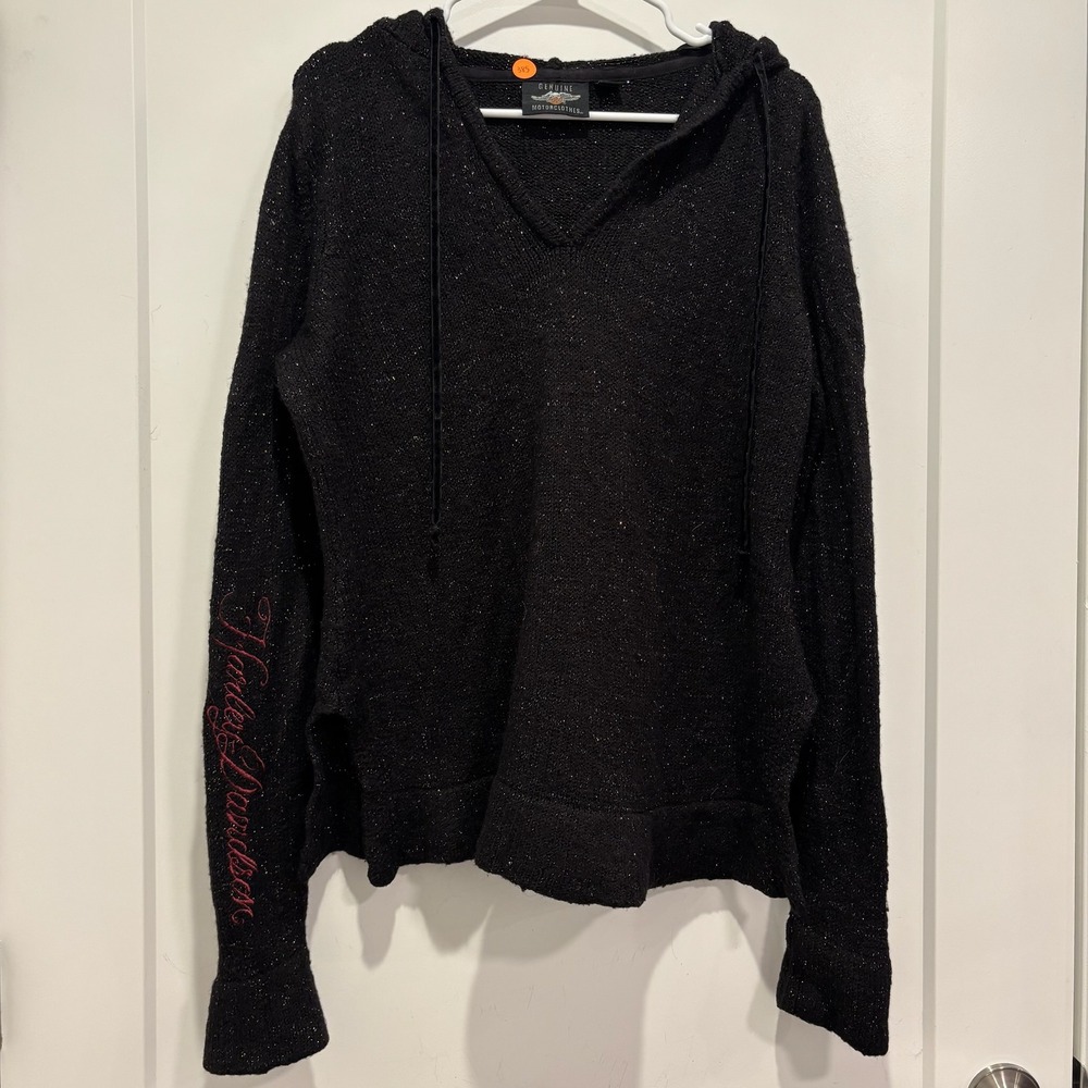 Harley-Davidson Women's Black Hooded Pullover Sweater